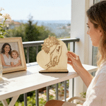 Personlig hjerteblomst som holder hender Skrivebordsdekorasjon med navn Jubileum Morsdagsgave til mor Familie