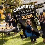 Personalised Multi-Colour Photo Garden Flag with Name and Year Garden Decoration Graduation Gift for Graduate