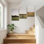 Personalisierte warme minimalistische 3-teilige Foto Split Leinwand Drucke Housewarming Jahrestag Geschenk für Newlywed Paare
