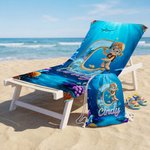 Telo mare personalizzato con nome e iniziale, tema piccolo diver, morbido e assorbente, ideale per mare - Regalo estivo per bambini
