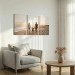 Personalisierte warme minimalistische 3-teilige Foto Split Leinwand Drucke Housewarming Jahrestag Geschenk für Newlywed Paare