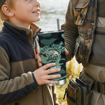 Gepersonaliseerde Camouflage Visserij Patroon 20 oz Tumbler met Naam Dagelijks Gebruik Vaderdag Verjaardagscadeau voor Vader Opa