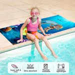 Telo mare personalizzato con nome e iniziale, tema piccolo diver, morbido e assorbente, ideale per mare - Regalo estivo per bambini