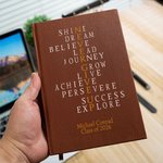 Personalised Never Give Up Motivational Quote A5 Journal Notebook with Name Graduation Gift for Graduates