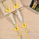Personalised Polka Dot Bow Rhinestone Two-Coloured Braided Graduation Ribbon Lei with Texts Graduation Party Gift for Graduates