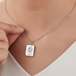 Personalized To My Love Photo Necklace Dainty Jewelry Daily Wear Anniversary Gift for Couples Family