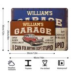 Personalized I Can Fix Anything Except Stupid Vintage Garage Metal Sign with Name Father's Day Birthday Gift for Dad Grandpa Car Motorcycle Lovers