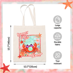 Personalized Raccoon Goose Summer Vibes Large Capacity Canvas Bag with Name Vacation Travel Birthday Gift for Best Friend Mom Sister