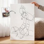 Personalizowany czarno-biały rysunek na płótnie dekoracje do domu prezent urodzinowy na Dzień Matki dla pary i mamy