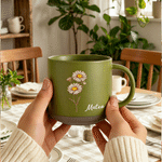 Personalised Multi-Colour Birth Flower Mug with Name Daily Drinking Birthday Gift for Women Friends Family