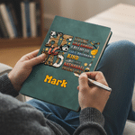 Personalised He is Dad Bible Verses A5 A6 PU Leather Notebook with Name Father's Day Birthday Gift for Father Grandfather