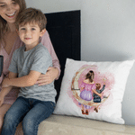 Personalizzato stella luna mamma bambino vista posteriore morbido cuscino copertina con nome Home Decor festa della mamma regalo di compleanno per la madre ragazzo ragazza