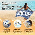 Personalised Camo Design Oversized Quick Dry Beach Towel with Name Birthday Beach Party Gift for Men