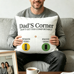 Personalisierte Don't Get Too Comfortable Soft Throw Pillow Cover mit Text und Lagerung Taschen Home Decor Vatertag Geschenk für Papa