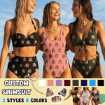 Personalized Funny Face Photo Woman Bikini Swimsuit Beach Essential Summer Vacation Pool Party Gift for Woman