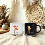 Personalised Multi-Colour Birth Flower Mug with Name Daily Drinking Birthday Gift for Women Friends Family