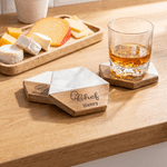 Gepersonaliseerde gegraveerde naam marmeren 11 delige snijplank onderleggers set met keramische kom engagement vaderdag cadeau voor familie vrienden vader