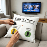 Personalisierte Don't Get Too Comfortable Soft Throw Pillow Cover mit Text und Lagerung Taschen Home Decor Vatertag Geschenk für Papa