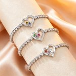 Personlig kjærlighetsknute Zirkon 2-4 fødselssteiner Justerbart armbånd med navn Jubileum Bursdag Morsdagsgave til mamma bestemor
