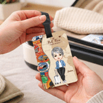 Etiquette de bagage personnalisée avec nom Accessoire de voyage Cadeau d'anniversaire pour la famille et les amis