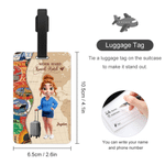 Personalisierte 3D Cartoon Reise Charakter Gepäckanhänger mit Namen Reise Essentials Geburtstag Geschenk für Familie Freund