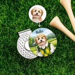 Personligt husdjursfoto Magnetisk hattklämma Golfbollsmarkör med namn Födelsedag Jubileum Game Day Present för golfälskare
