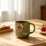 Personalised Jewellery-Inspired Birth Flower 11.8 oz Ceramic Mug with Name Daily Use Mother's Day Birthday Gift for Mom Woman