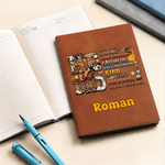 Personalised He is Dad Bible Verses A5 A6 PU Leather Notebook with Name Father's Day Birthday Gift for Father Grandfather