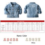 Personalized 1-7 Cute Element Hand Patch Kid Long Denim Jacket with Name Daily Life Outfit Birthday Baby Shower Gift for Girls Boys