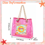 Personalised Summer Vibes Graffiti Transparent Tote Bag with Name Travel Essentials Beach Party Birthday Gift for Her