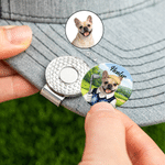 Personligt husdjursfoto Magnetisk hattklämma Golfbollsmarkör med namn Födelsedag Jubileum Game Day Present för golfälskare