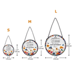 Personlig blomma fjäril trädgård solfångare med namn och text rumsdekoration pensioneringsgåva för mamma pensionär