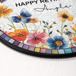 Personlig blomma fjäril trädgård solfångare med namn och text rumsdekoration pensioneringsgåva för mamma pensionär