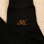 Personalized Embroidered Monogram 100% Cotton Men's Socks with Name Wedding Party Gift for Business Man Officer Groomsman Groom