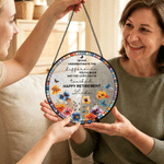 Personlig blomma fjäril trädgård solfångare med namn och text rumsdekoration pensioneringsgåva för mamma pensionär