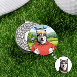 Personligt husdjursfoto Magnetisk hattklämma Golfbollsmarkör med namn Födelsedag Jubileum Game Day Present för golfälskare
