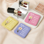 Personalised God Says I Am Birth Flower Compact Square Makeup Mirror with Name Portable Birthday Party Anniversary Gift for Woman Christian