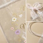Personalized The Nail Atelier Transparent Gift Bag with Text and Pink Ribbon Bow Nail Studio Gift for Girl Woman