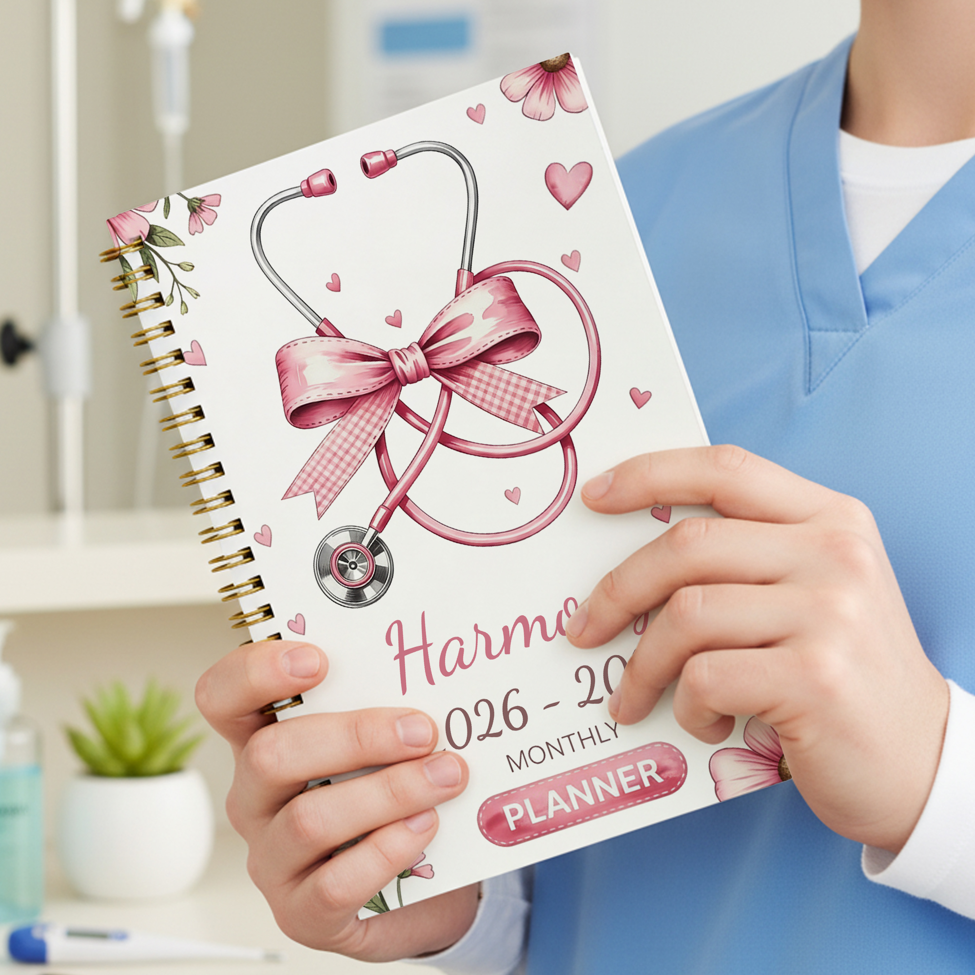Personalized Cartoon Medical Device Planner 2026-2028 Spiral Notebook ...