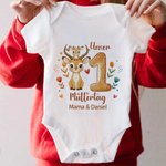 Personalisierter Babybody zum Thema Tierfamilie | T-Shirt im Partnerlook wählbar | 100% Baumwolle | mit Namen | Muttertag Geschenk für Babys Mama
