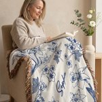 Personalizada Retro Nacimiento Flor Borla Suave manta con nombre Día de la Madre Cumpleaños Regalo para la abuela mamá