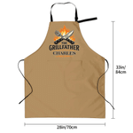 Personalised Barbecue Theme Adult Apron with Name Daily Kitchen Cooking Father's Day Birthday Gift for Dad Man