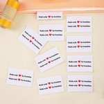 Personalised Made with Heart Sewing Labels Text Tags Set of 10 for Clothing Handmade Item Birthday Gift for Knitting DIY Craft Lovers
