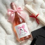 Personalized Bow She Did It Waterproof Wine Bottle Stickers Labels with Name Year Graduation Gift for Graduates