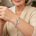 Personlig kjærlighetsknute Zirkon 2-4 fødselssteiner Justerbart armbånd med navn Jubileum Bursdag Morsdagsgave til mamma bestemor