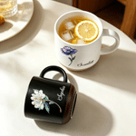 Personalised Jewellery-Inspired Birth Flower 11.8 oz Ceramic Mug with Name Daily Use Mother's Day Birthday Gift for Mom Woman