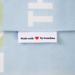 Personalised Made with Heart Sewing Labels Text Tags Set of 10 for Clothing Handmade Item Birthday Gift for Knitting DIY Craft Lovers