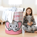 Personalisierte Cartoon Tiere Plaid große Kapazität Wäschekorb mit Namen und Griff Nursery Decor Geburtstagsgeschenk für Kinder