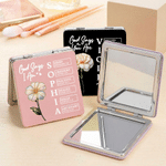 Personalised God Says I Am Birth Flower Compact Square Makeup Mirror with Name Portable Birthday Party Anniversary Gift for Woman Christian