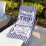 Asciugamano da spiaggia personalizzato con nome, elemento dell'oceano, a strisce, ad asciugatura rapida, regalo di compleanno per donne, famiglia e amici.